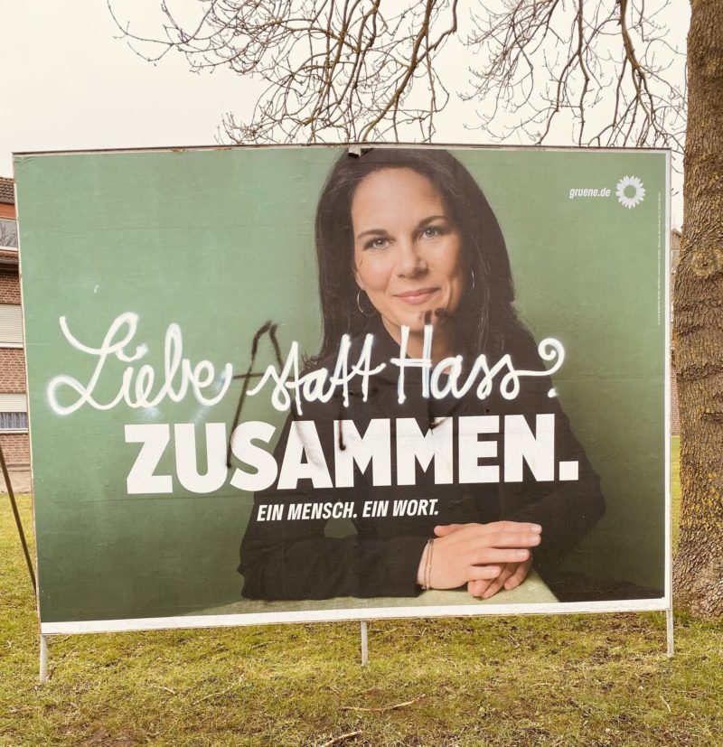 Wahlplakat B90/Die Grünen in Laer