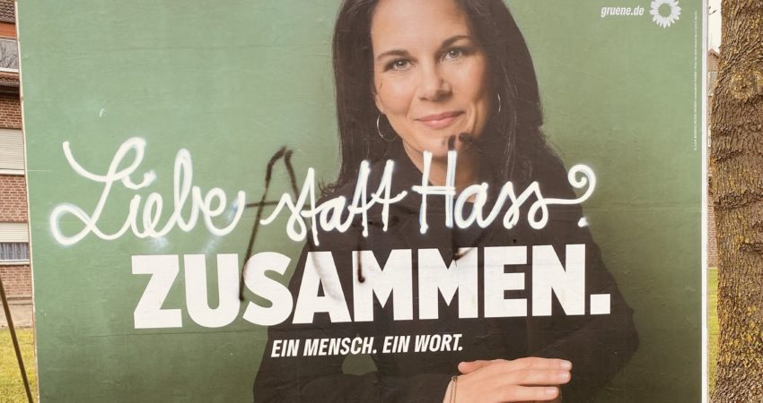 Wahlplakat B90/Die Grünen in Laer